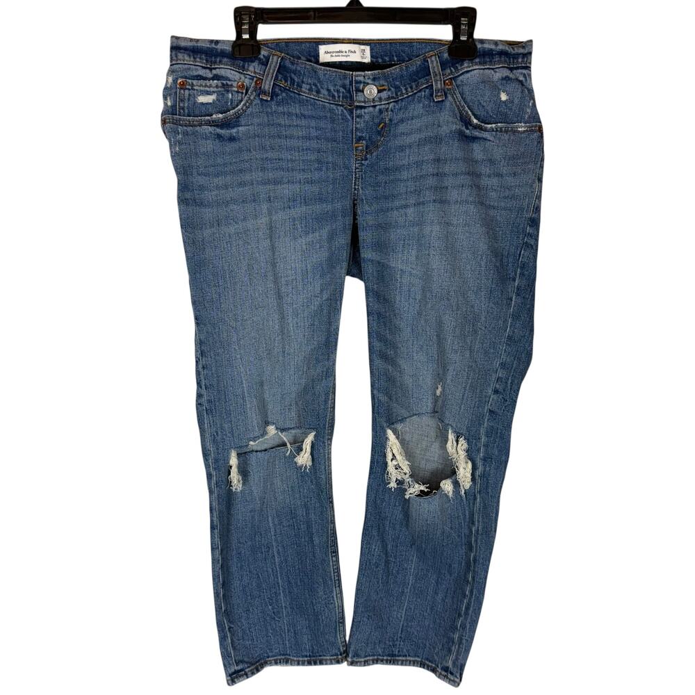 Abercrombie & Fitch Distressed Jeans Womens 28/6 Blue Lined The Ankle Straight